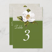 Chic White Magnolia Recovery Table Number Kaart (Voorkant / Achterkant)