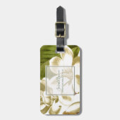 Chic White Magnolias Bloemenbedrijf Bagagelabel (Voorkant verticaal)