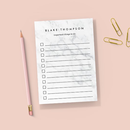 Chic White Marble - Aangepast om lijst uit te voer Post-it® Notes