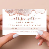 Chic White Marble Agate Roos Gold Afsprakenkaartje