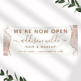 Chic White Marble Agate Roos Gold Business Spandoek