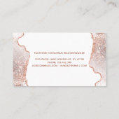 Chic White Marble Agate Roos Gold Glitter Klantenkaartje (Achterkant)