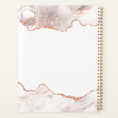 Chic White Marble Agate Roos Gold Glitter Planner (Achterkant)