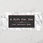 Chic White Marble Roos Gold Cadeaubon (Voorkant)