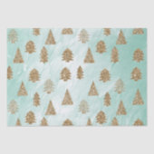 Chic White Mint Gold Glitter Kerstbomen Tissuepapier (Voorkant)