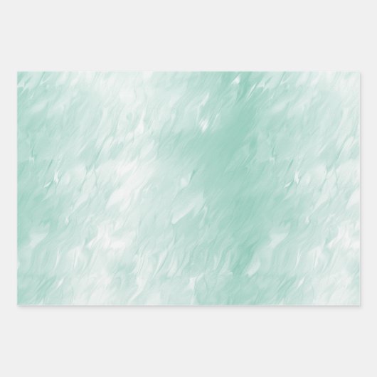 Chic White Mint Kerstbomen Glitter Inpakpapier Vel (Voorkant)