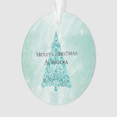 Chic White Mint Kerstboom Glitter Ornament (voorkant)