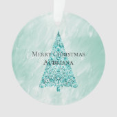 Chic White Mint Kerstboom Glitter Ornament (voorkant)