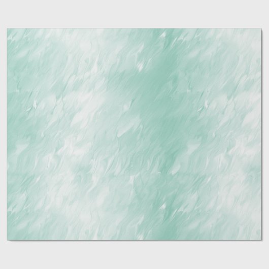 Chic White Mint Kerstmis Cadeaupapier (Vlak)