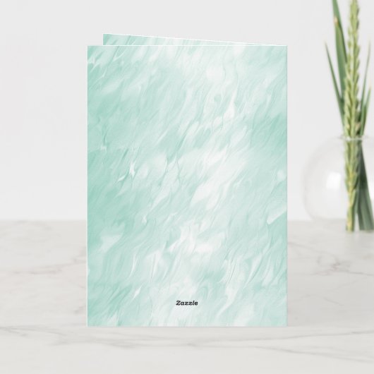 Chic White Mint Kerstmis Kaart (Achterkant)