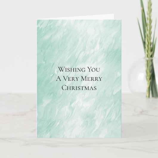 Chic White Mint Kerstmis Kaart (Voorkant)