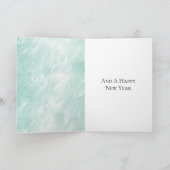 Chic White Mint Kerstmis Kaart (Binnen)