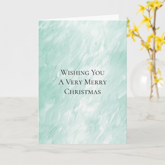 Chic White Mint Kerstmis Kaart (Gele Bloem)