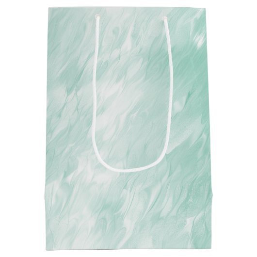 Chic White Mint Kerstmis Medium Cadeauzakje (Achterkant)