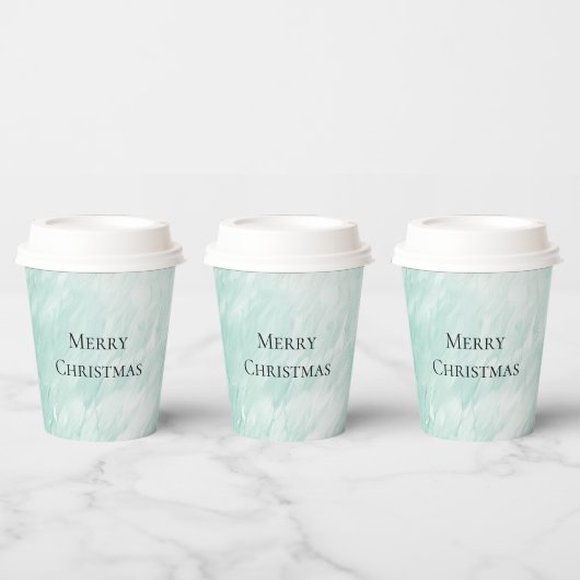 Chic White Mint Kerstmis Papieren Bekers (Multi)