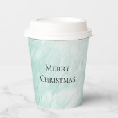 Chic White Mint Kerstmis Papieren Bekers (Voorkant)