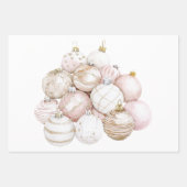 Chic White Mint Roze Kerstbomen Inpakpapier Vel (Voorkant 3)