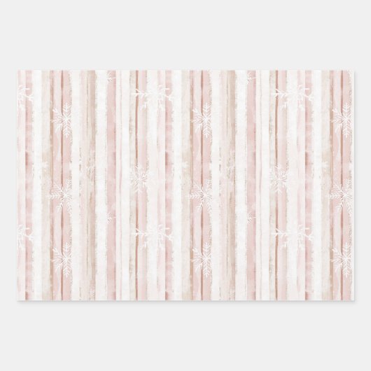 Chic White Mint Roze Kerstbomen Inpakpapier Vel (Voorkant 2)