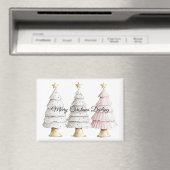 Chic White Mint Roze Kerstbomen Magneet (Insitu (Vaatwasser))