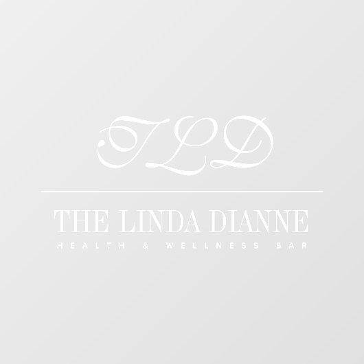 Chic White Modern Monogram Name Business Signage Raamsticker (Vel)