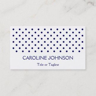 Chic White Navy Blue Polka Dot Spot Stippen Patroo Visitekaartje