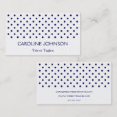 Chic White Navy Blue Polka Dot Spot Stippen Patroo Visitekaartje (Voorkant / Achterkant)