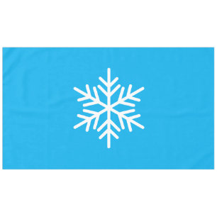 Chic White Nordic Snowflake op  azuurblauw Tafelkleed