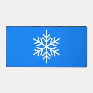 Chic White Nordic Snowflake op helder alpine blauw Bureaumat