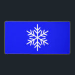 Chic White Nordic Snowflake op Royal Alpine Blue Bureaumat<br><div class="desc">Dit feestelijke seizoensgebonden ontwerp is voorzien van een enkele grote witte Scandinavische sneeuwvlok gecentreerd op heldere koningsblauwe achtergrond.</div>