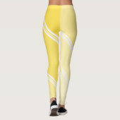 Chic White onder Bleke Yellow Banded Print Leggings (Achterkant)