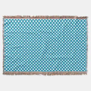 Chic White op Blue Jumbo Polka Dots Throw Blanket Deken