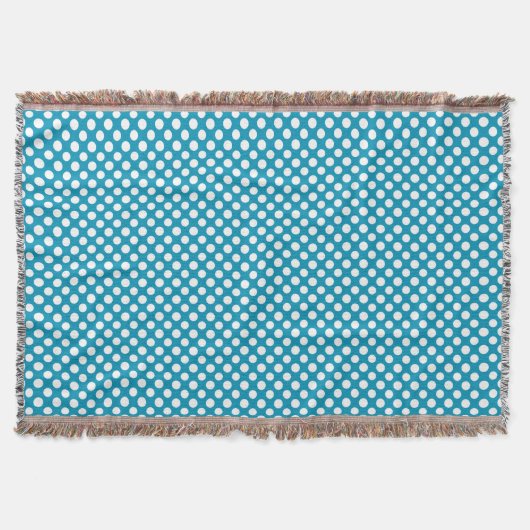 Chic White op Blue Jumbo Polka Dots Throw Blanket Deken (Voorkant)