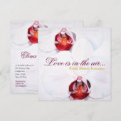 Chic white orchids vrijgezellenfeest nodigt uit kaart (Voorkant / Achterkant)