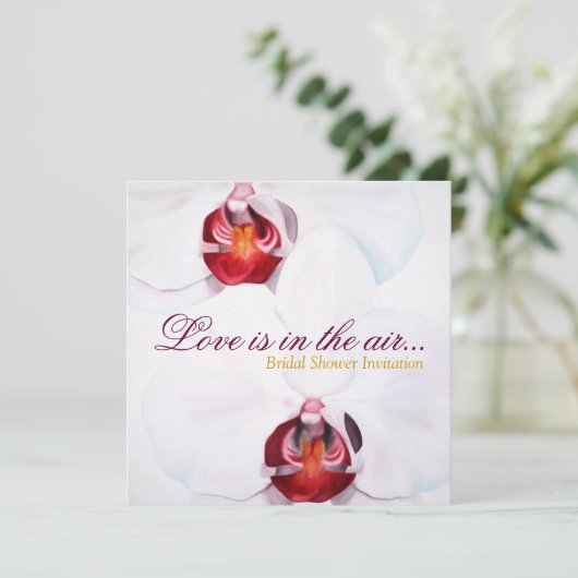 Chic white orchids vrijgezellenfeest nodigt uit kaart (Staand voorkant)