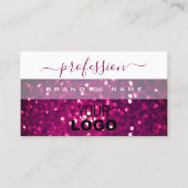 Chic White Pink Paars Mousserend Glitter met Logo Visitekaartje (Voorkant)