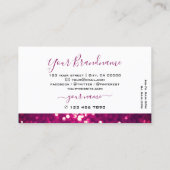 Chic White Pink Paars Mousserend Glitter Shimmery Visitekaartje (Achterkant)