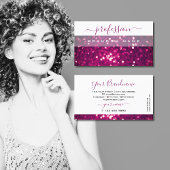 Chic White Pink Paars Mousserend Glitter Shimmery Visitekaartje