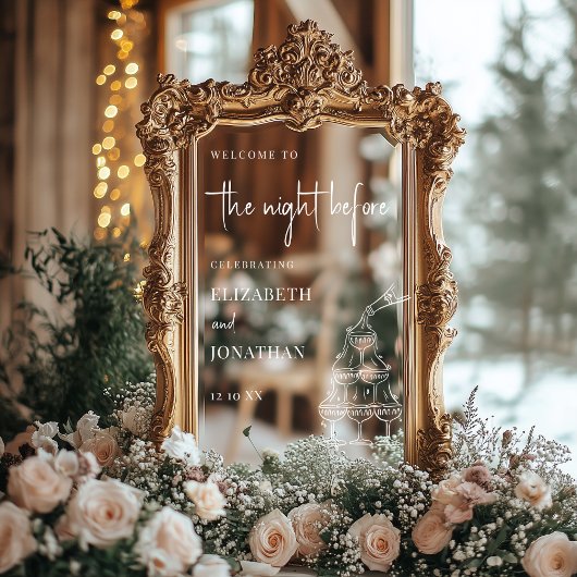 Chic White Rehearsal Dinner Mirror Welcome Sign Raamsticker