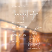 Chic White Rehearsal Dinner Mirror Welcome Sign Raamsticker (Vel 2)