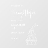 Chic White Rehearsal Dinner Mirror Welcome Sign Raamsticker (Vel)