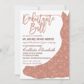 Chic White Rose Gold Glitter Jurk Debutante Dans Kaart (Voorkant)