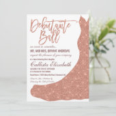 Chic White Rose Gold Glitter Jurk Debutante Dans Kaart (Staand voorkant)