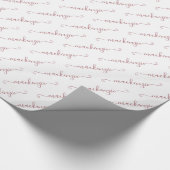 Chic White Rose Gold Handgeschreven scriptnaam Cadeaupapier (Hoek)