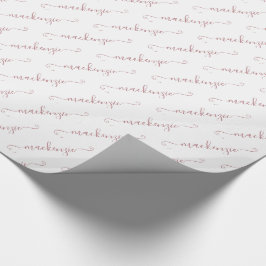 Chic White Rose Gold Handgeschreven scriptnaam Cadeaupapier