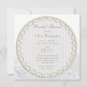 Chic White Roses Bouquet & Petals Vrijgezellenfees Kaart (Achterkant)