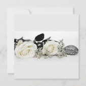 Chic White Rose's Wedding Invitation Kaart (Achterkant)