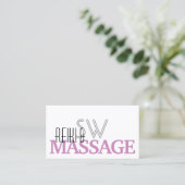 Chic White Roze, stijlvol, eenvoudig monogram en f Visitekaartje (Staand voorkant)