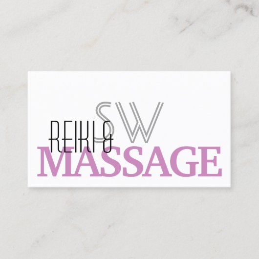 Chic White Roze, stijlvol, eenvoudig monogram en f Visitekaartje (Voorkant)