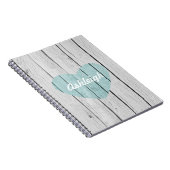 Chic White Rustic Faux Wood Heart Notitieboek (Rechterzijde)