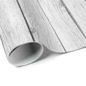Chic White Rustic Wood Cadeaupapier (Rol Hoek)